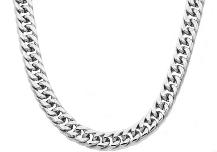 Mens Stainless Steel Double Cuban Link Chain Necklace