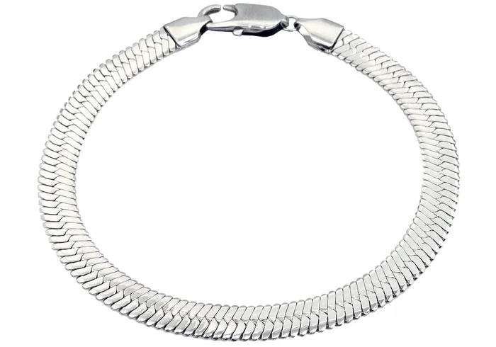 Mens Stainless Steel Herringbone Link Chain Bracelet