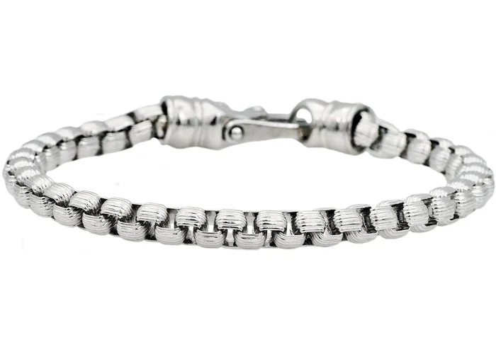Mens Stainless Steel Rolo Link Bracelet
