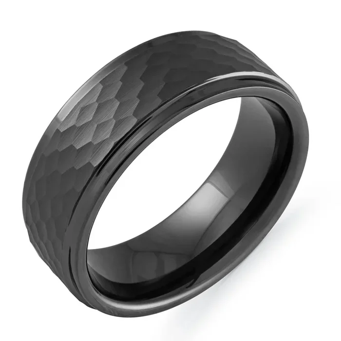 Mens Wedding Band in Black Tungsten (8mm)