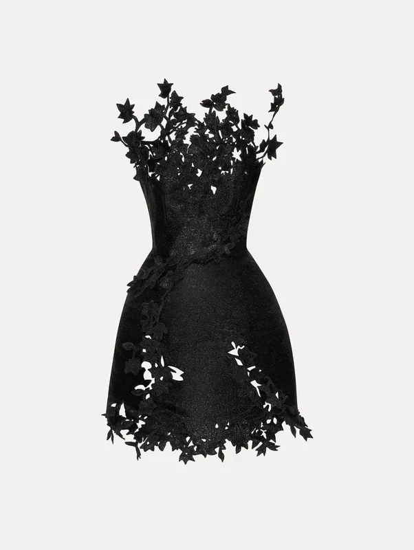 Metallic Cherry Blossom Embroidered Dress