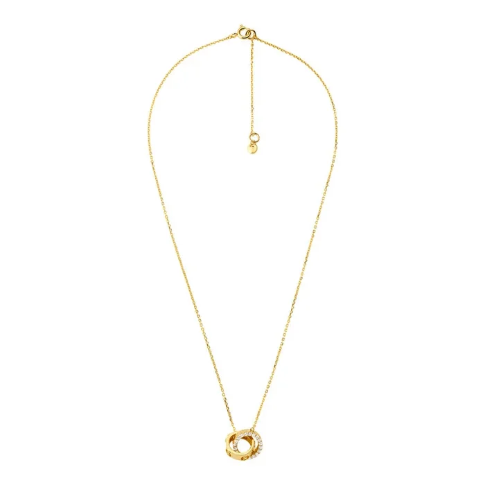 Michael Kors 14ct Yellow Gold Plated Sterling Silver Premium Interlocking Circle Pendant with Chain