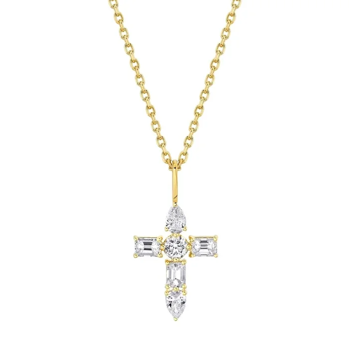 MICHAEL M. Fancy Shape Diamond Cross Pendant