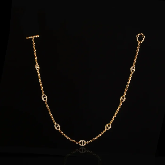 MICRO OPEN-LINK™ NECKLACE WITH 7, 10MM STATIONS – 16″