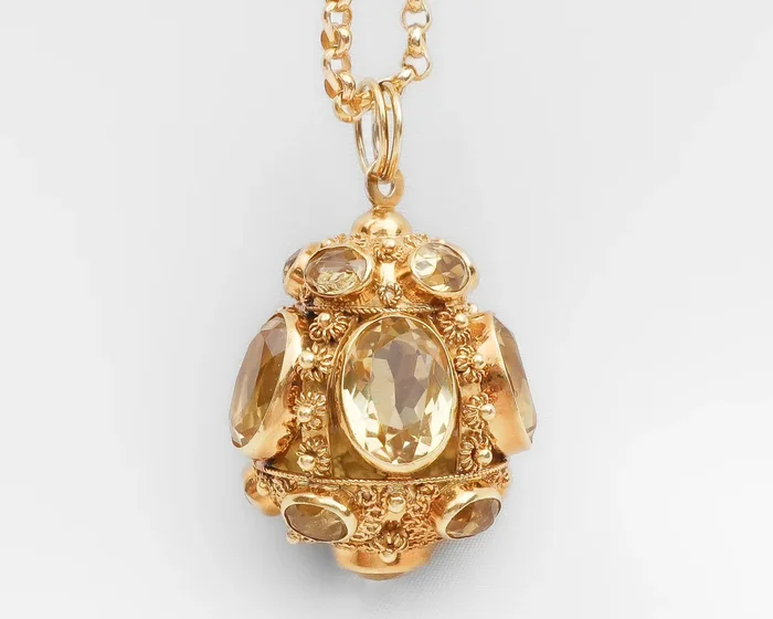Midcentury 35.89-Carat Citrine Pendant
