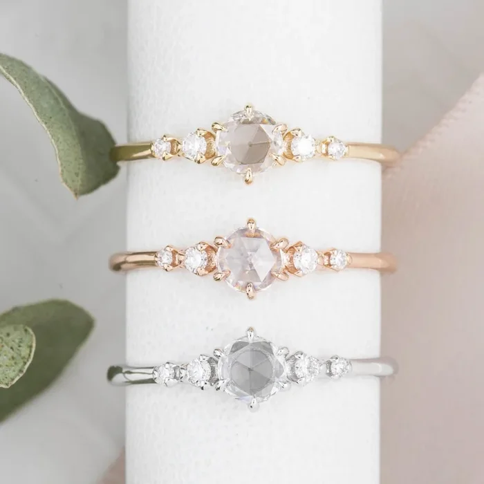 Mila Ring, 0.2ct Round Rose Cut Diamond (One of a kind)