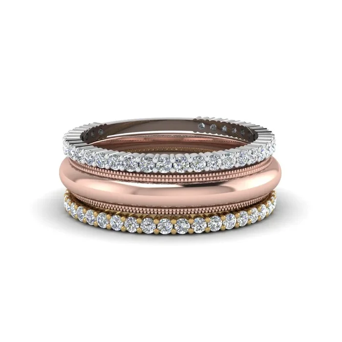 Milgrain Band Stackable Ring For Her