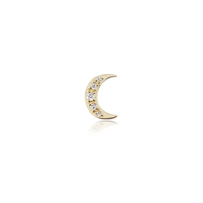 Mini Crescent Moon Single Stud