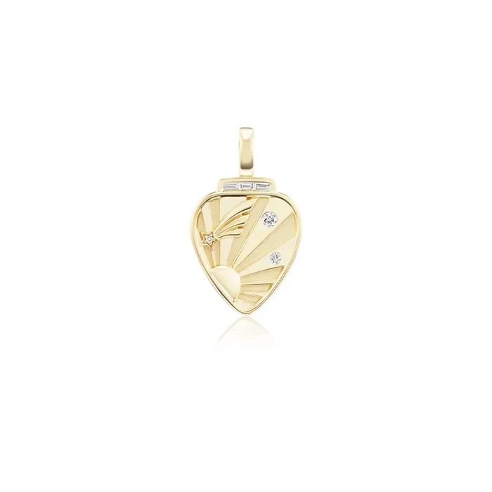 Mini Gold Guitar Pick Pendant
