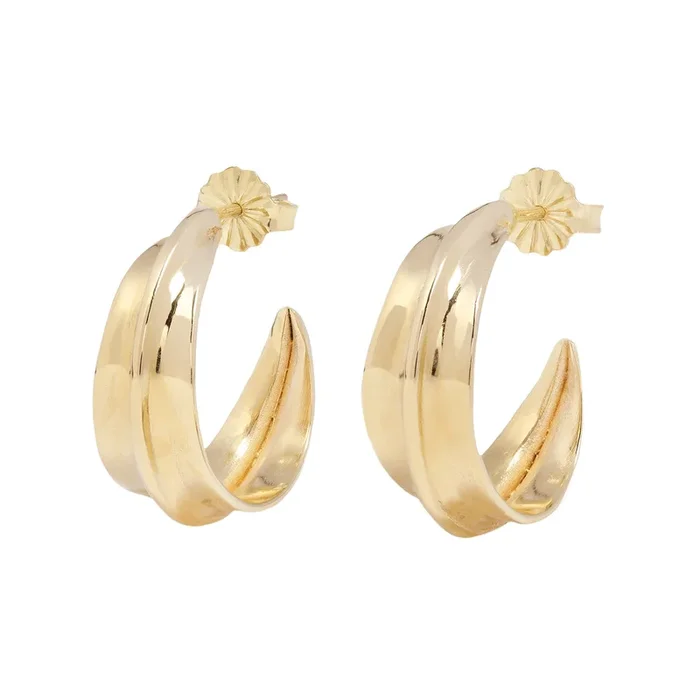 Mini Gold Sahara Ridge Hoop Earrings