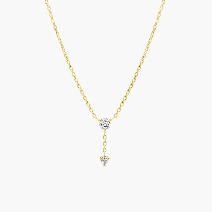 Mini Lariat Diamond Chain Drop Pendant