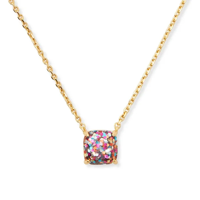 Mini Pendant Necklace in Multi Glitter