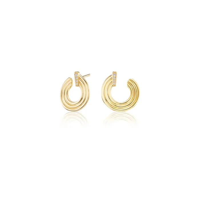 Mini Record Crescent Earrings