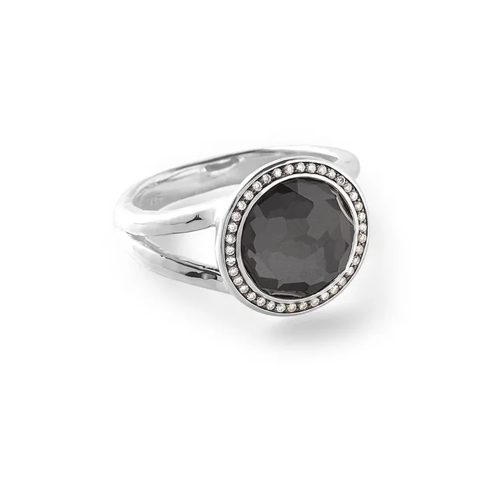 Mini Ring in Sterling Silver with Diamonds