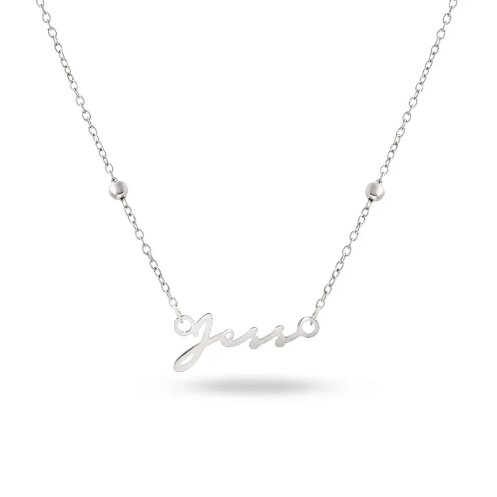 Mini Signature Name Necklace (Silver)