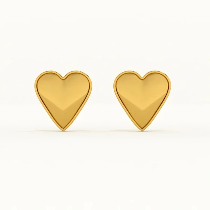 Minimal Heart Stud Earrings