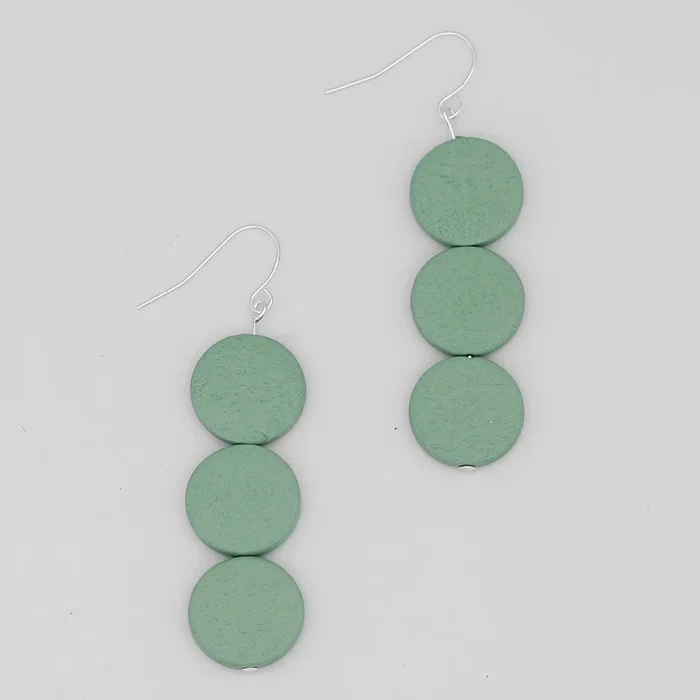 Mint Triple Bead Kira Earring