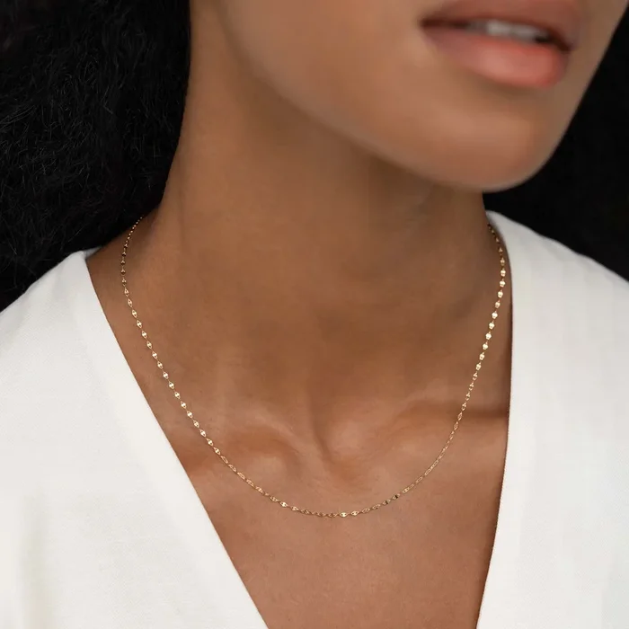 Mirror Chain Necklace 14k Gold – Mira