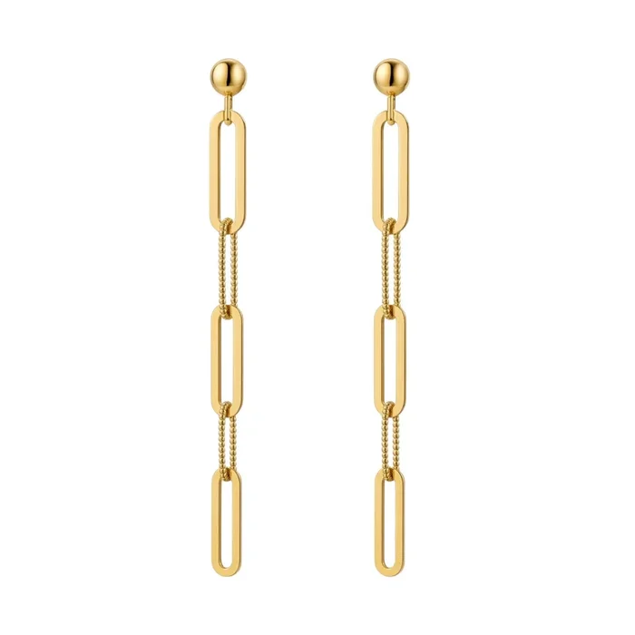 Mirrored Paperclip | Alternating Link Earrings