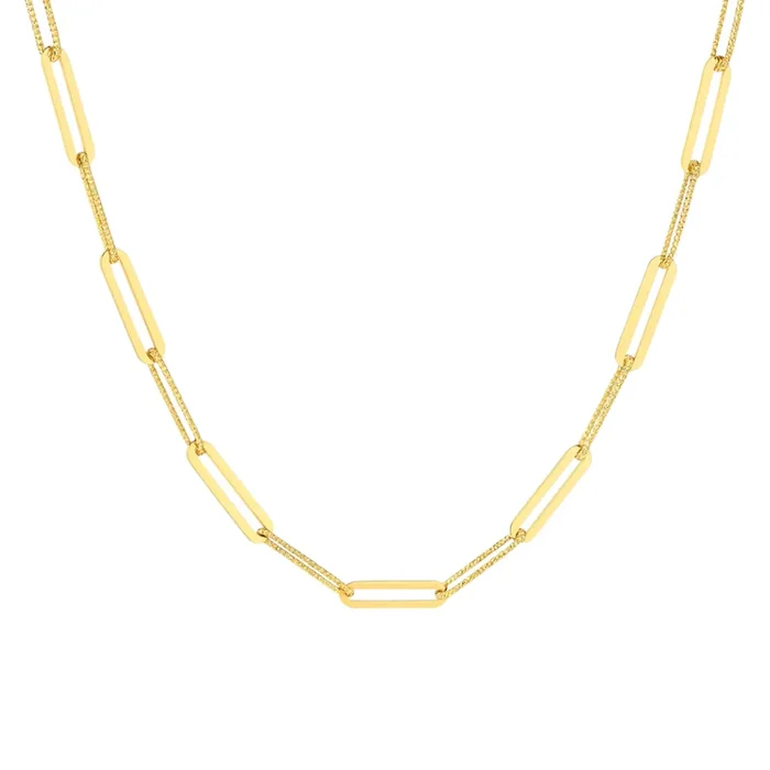 Mirrored Paperclip | Alternating Link Necklace