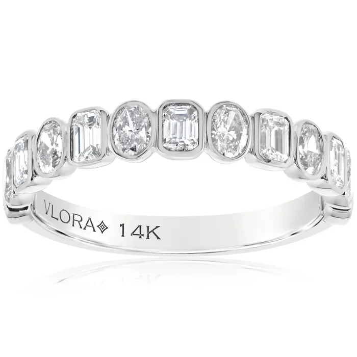 Mixed Bezel Set Diamond Band