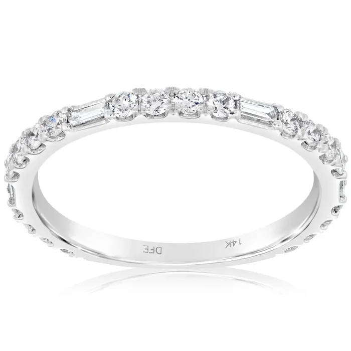 Mixed Diamond Band with Baguette Stations