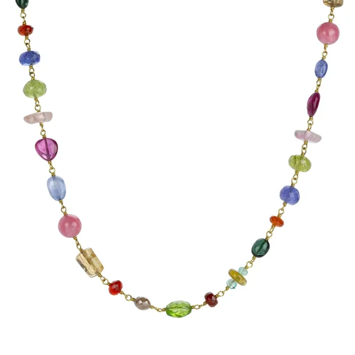 Mixed Gemstone Spun Sugar Necklace