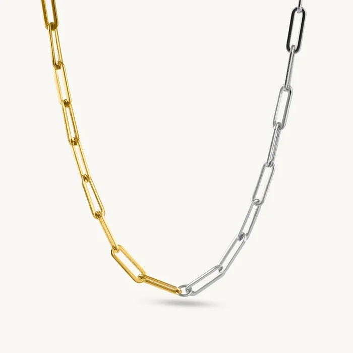 Mixed Meta Chain Link Necklace
