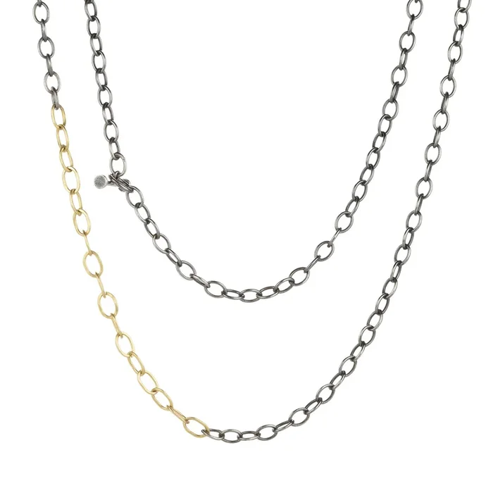 Mixed Metal Large Oval Link Chain – 22″