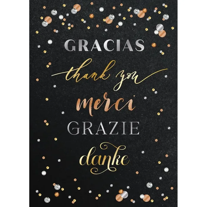 Mixed Metallics Thank You Greeting Card