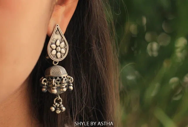 Mizoya Ghughri Textured Drop Earrings