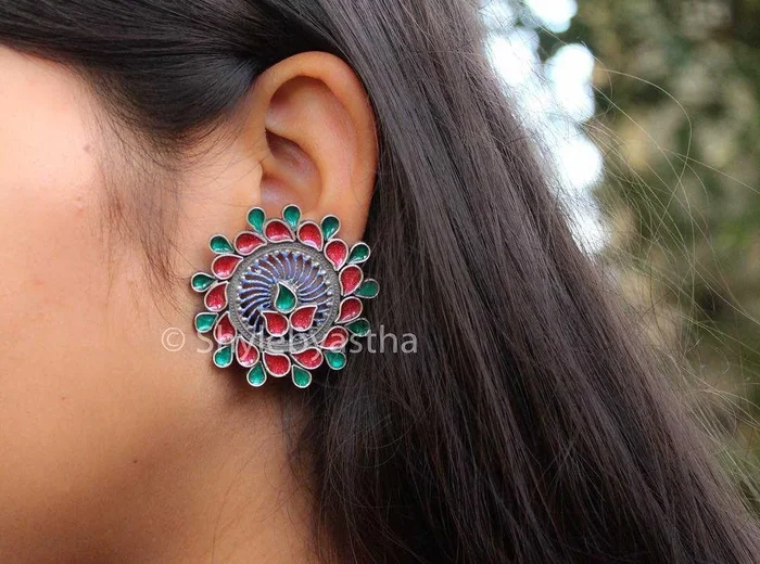 Mizoya Meenakari Studs