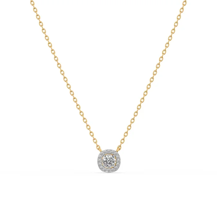 Modern Radiance 9KT Gold Lab Grown Diamond Necklace
