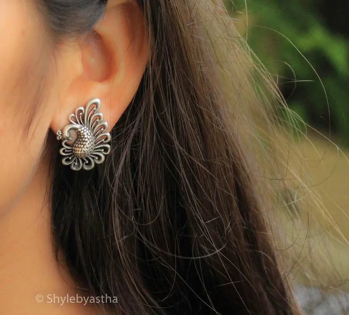Moh Peacock Studs