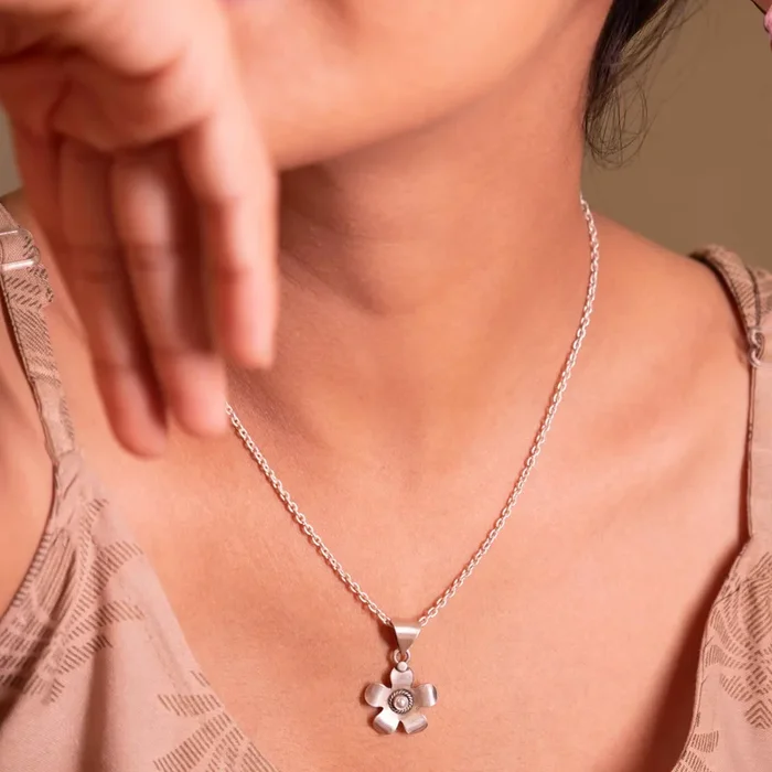 Moh Pearl Studded Flower Pendant
