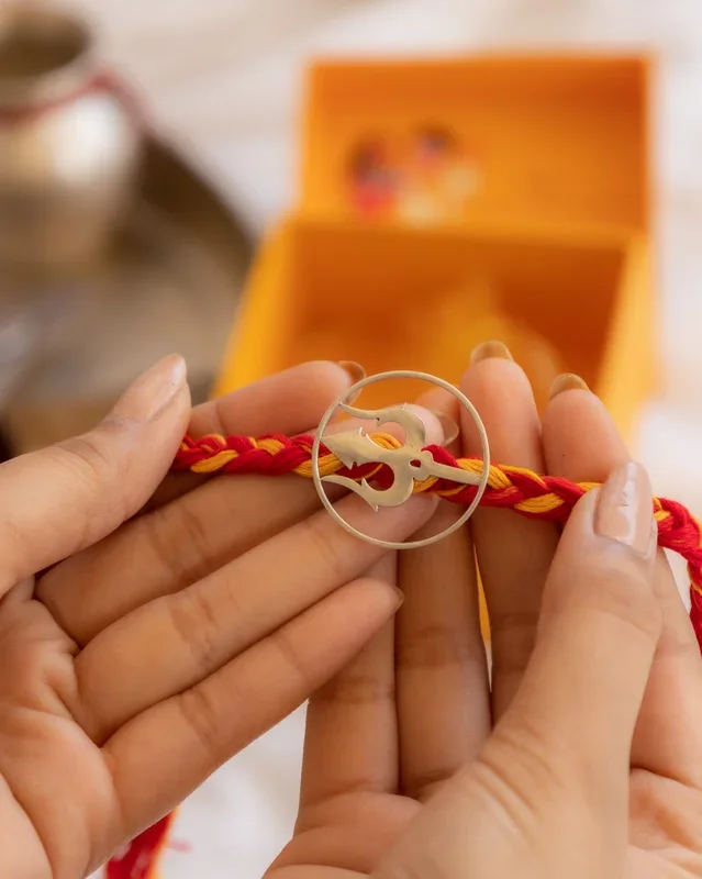 Moh Trishul Statement Brooch cum Rakhi