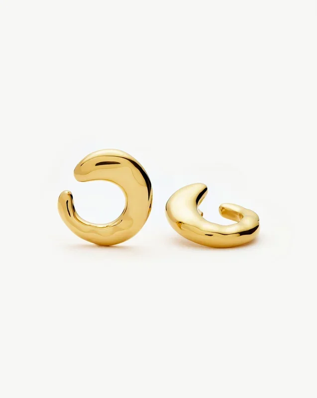 Molten Large Open Stud Earrings | 18ct Gold Plated