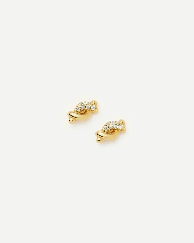 Molten Snow Stud Earrings | 18k Gold Vermeil/Cubic Zirconia