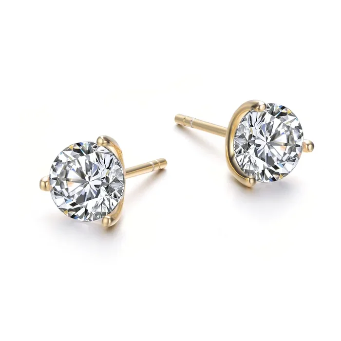 Monfort Moissanite 3-Prong Martini Stud Earrings