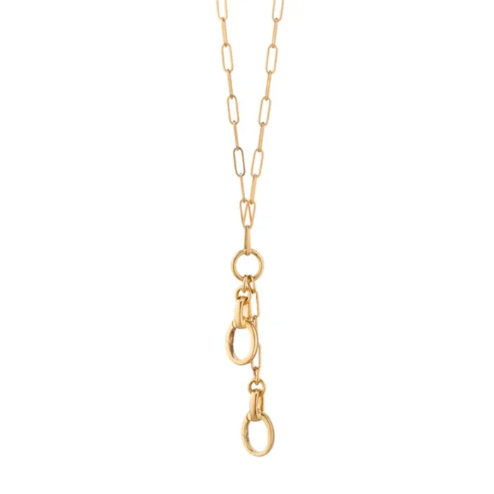 Monica Rich Kosann 18k Gold “Design Your Own” Paperclip Link Charm Necklace