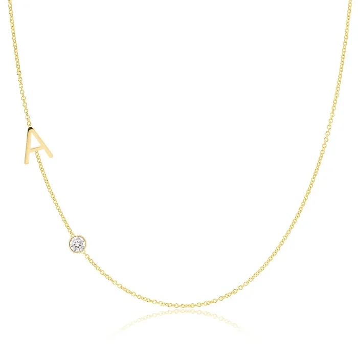 Monogram Necklace with Diamond