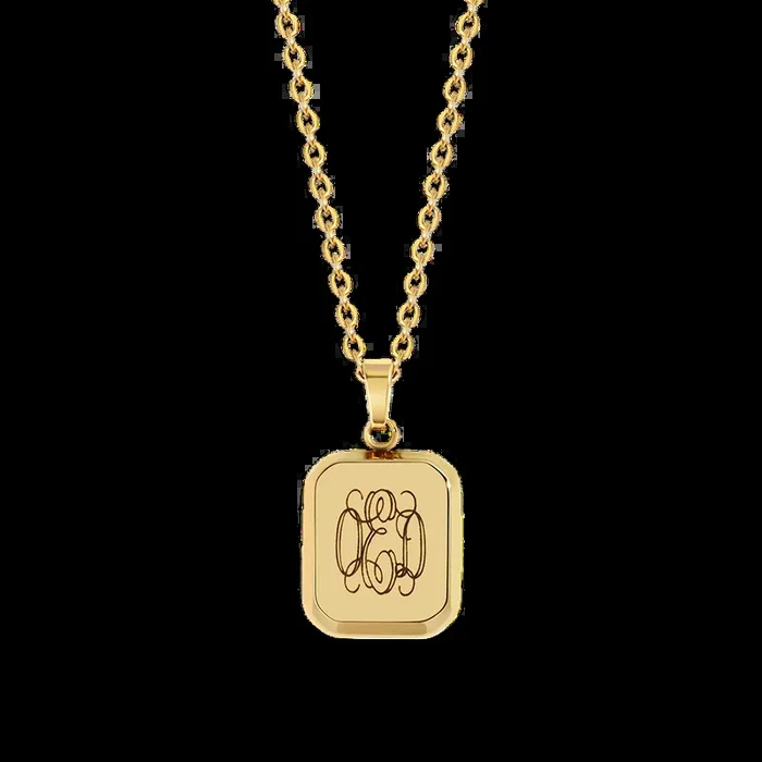 Monogram Portrait Pendant Necklace
