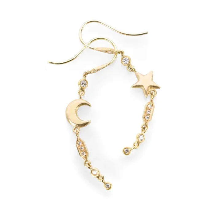 Moon and Star Dangle Earrings