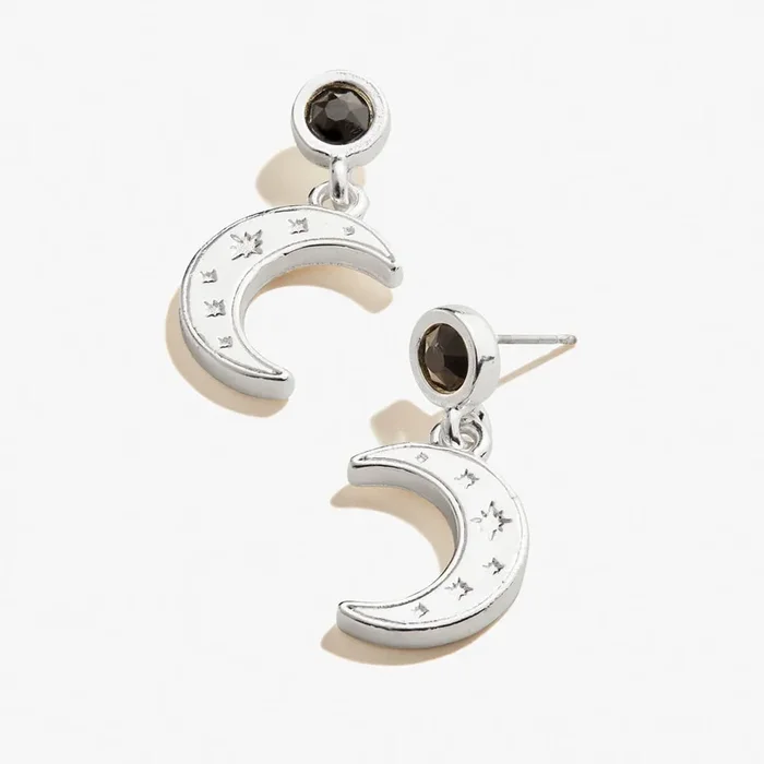 Moon + Crystal Delicate Earrings