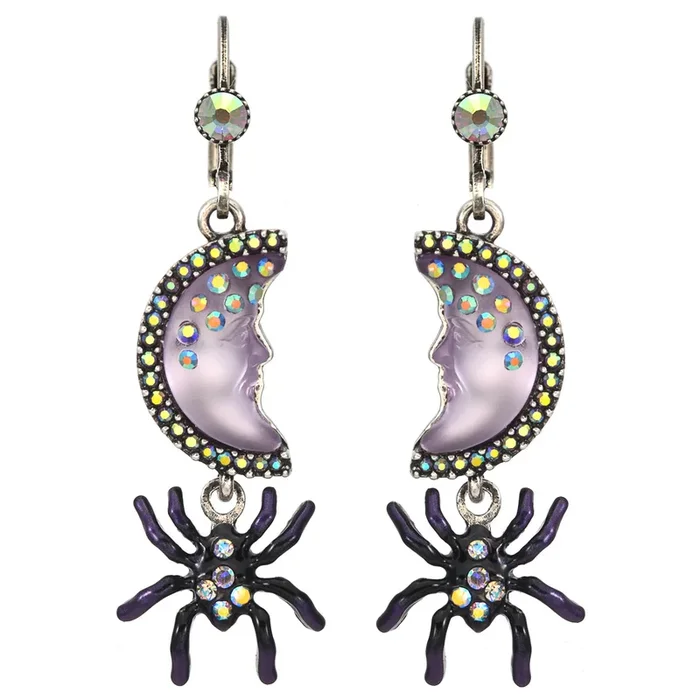 Moon Shadow Night Crawler Leverback Earrings (Silver Ox)