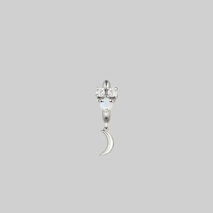 MOONLIGHT. Opal Moon Clicker Ring – Silver