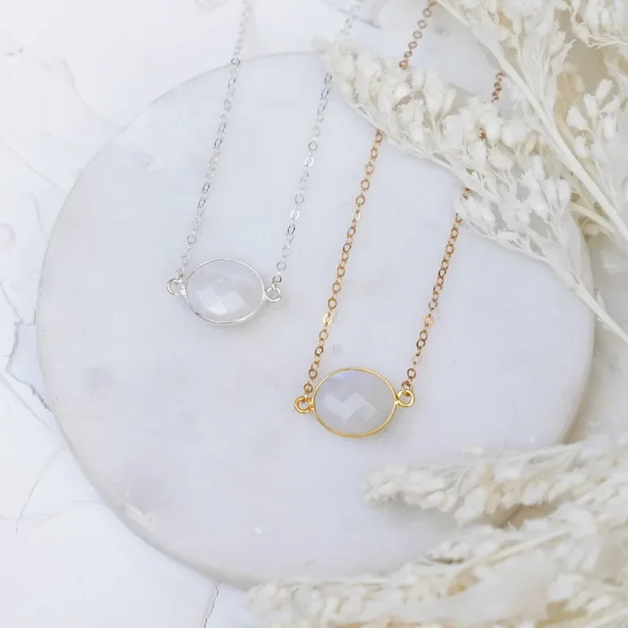 Moonstone Bezel Necklace