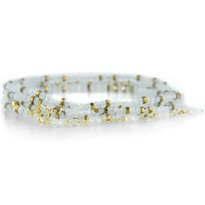 Moonstone Confetti Wrap Bracelet – 34″