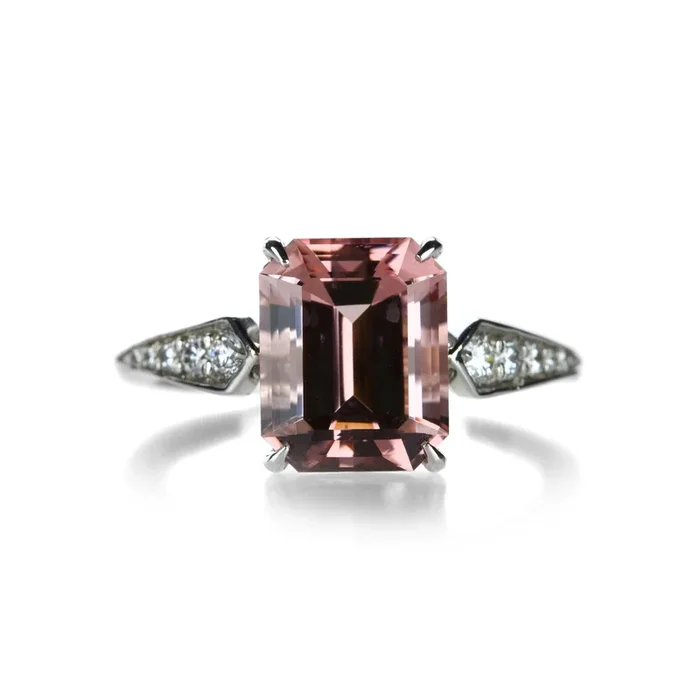 Morganite Vega Ring in Platinum