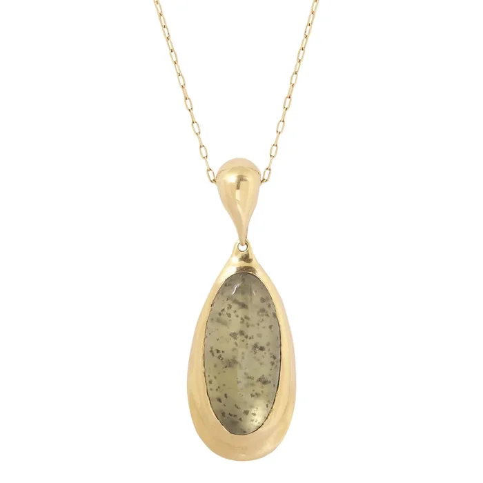 Moss Aqua Single Bead Necklace